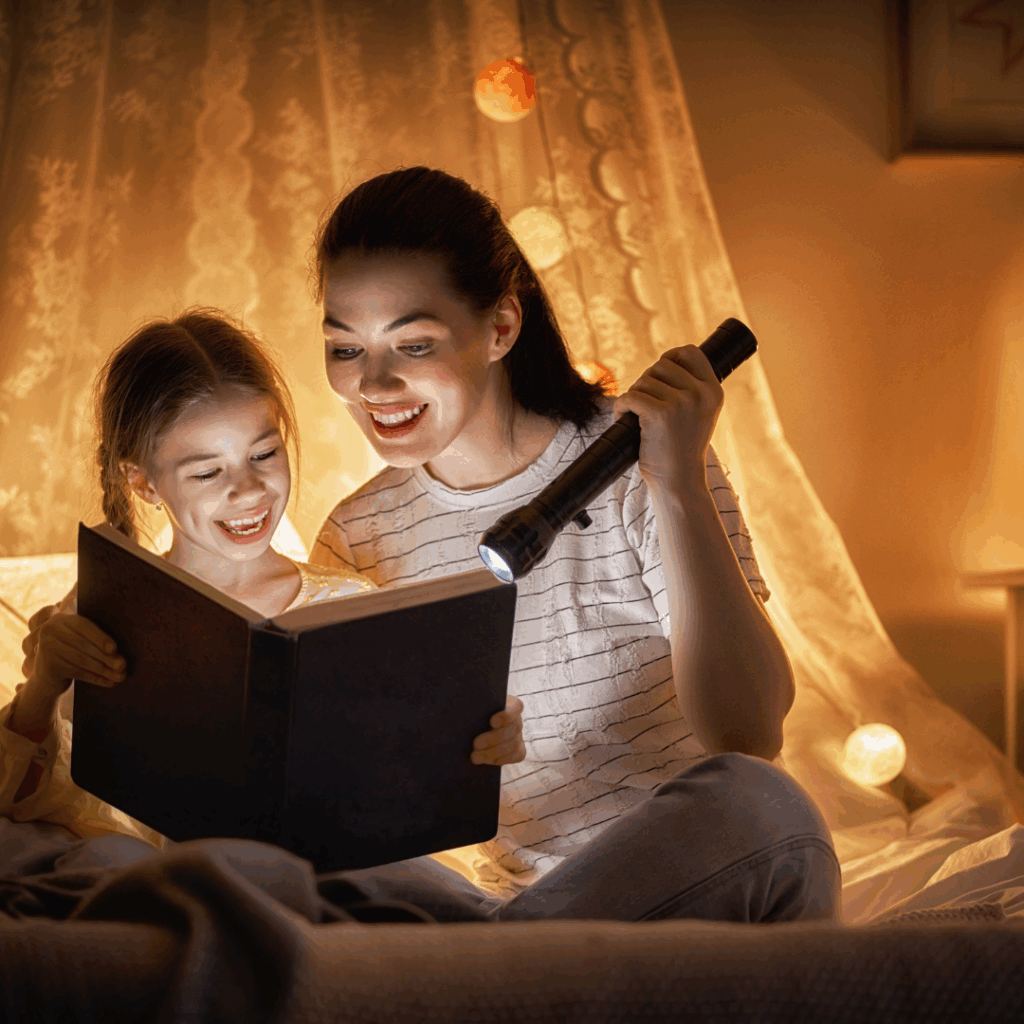 Lesen fördern_Frau liest mit Mädchen ein Buch